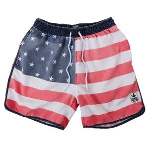 NEW Rowdy Gentleman American Flag Swim Trunks